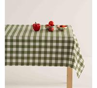 BOHEME Vichy Checkered Tablecloth Stain Resistant Cotton Khaki 140 x 240 cm