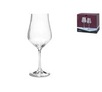 Bohemia 6 Tulip Glasses In Sound Glass, Transparent Optical Effect, Cl 35