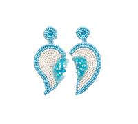 Bohemia Asymmetric Handmade Woven Earrings， Love Heart Sequin Beads Boho Beaded Drop Earrings，Women's Jewelry Accessories