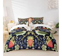 Bohemia Bird Duvet Cover Cot Size,Abstract Strawberry Bedding Sets 2Pcs for Kids Girls Boys Adult Room Decor,Daisy Floral Comforter Cover Country Style Quilt Covers,1 Pillowcase