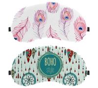Bohemia Boho Indian Dreamcatcher Feather 2-Pack Light-Blocking Soft Breathable Sleep Mask Eye Patch Eye Cover