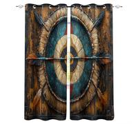 Bohemia Curtains Blackout Eyelet Curtains for Boys and Girls Soft Breathable Vintage Tribal Feathers Curtain 2-piece Set Suitable for Bedroom Living Room Decoration W 52" x L 63"