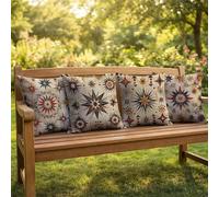 Bohemia Cushion Covers 35 x 35, Simple Pillow Cases 4 Pack, Sofa Bed Decor Cushion Covers 35 x 35 cm with Invisible Zipper Heat Absorbing Breathable for All-Season Who Sweat Easily Home Decor BZTH4765