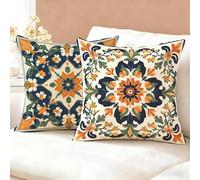 Bohemia Cushion Covers 35cm x 35cm 2 Pack, Mandala Cushion Covers Velvet, Double Sided Throw Pillow Cases, Funky & Durable & Machine Washable for Living Room Refresh, Ideal Home Decor Gifts K6-924