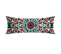 Bohemia Cushion Covers, Long Body Pillow Cover 60 x 160cm Large Soft Velvet Pattern Bolster Cushion with Invisible Zipper Double-Sided Printing Long Pillow Case for Side Sleepers, Bed Decor 0E-50