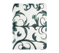 Bohemia Europe Vine Scroll Pattern Cyan Leather decorative waterproof passport holder Travel Documents Organizer Protector Passport Holder Lightweight, Bohemia Europe vine scroll pattern cyan, One