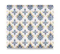Bohemia Europen Fleur-de-lis Pattern Blue Gold Leather Car Registration & Insurance Card Holder Truck Accessories for ID, Driver's License, Key Contact Information Cards, Bohemia Europen fleur-de-lis