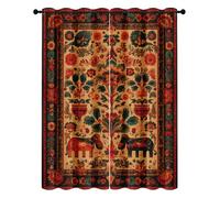 Bohemia Floral Blackout Curtains, Indian Ethnic Exotic Curtain Eyelet Thermal Insulated Window Drapes for Bedroom Living Room 46 x 54 Inch Drop 2 Panels