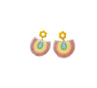 Bohemia Flower Dangle Earrings Colorful Beaded Teardrop Earrings Round Bead Sunflower Drop Earrings for Women Party Jewelry, Acrylic, No Gemstone