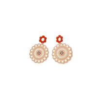 Bohemia Flower Dangle Earrings Colorful Beaded Teardrop Earrings Round Bead Sunflower Drop Earrings for Women Party Jewelry, Acrylic, No Gemstone