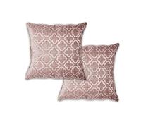 Emma Barclay Bohemia Geometric Satin Chenille Cushion Cover in Pink - 17x17 (43x43cm)