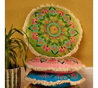 Bohemia Mandala Embroidered Cushion - Green