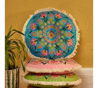 Bohemia Mandala Embroidered Cushion - Turquoise