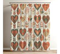 Bohemia Shower Curtain Extra Long Shower Curtain 180 x 200 cm / 70 x 78 inch, Soft Polyster Fabric, Quick Dry, 3D HD Printed Includes 12 Plastic Hooks, Washable Bathroom Curtains for Tub Love Wy-150