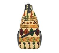Bohemia Style Traditional African Pattern Chest Bag for Women Men Crossbody Backpack Sling Bag Travel Hiking Daypack Cycling Bags