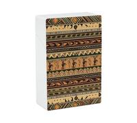 Bohemia Style Traditional African Pattern Cigarette Case, Plastic Waterproof Shockproof, Airtight Push Open Cigarette Box, Capacity King Size Cigarette Holder, Portable Cigarette Container for Outdoor