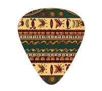 Bohemia Style Traditional African Pattern Guitar Plectrums, 12 Pcs Lightweight Guitar Plectrums, 0.46mm/0.71mm/0.96mm Thickness For Acoustic Guitar Acoustic Electric Guitar Ukulele Bass