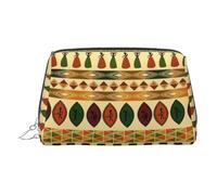 Bohemia Style Traditional African Pattern Leather Toiletry Organizer Bag, Travel-Friendly Makeup Pouch for Women