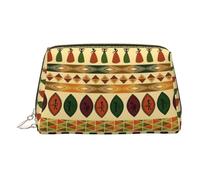 Bohemia Style Traditional African Pattern Leather Toiletry Organizer Bag, Travel-Friendly Makeup Pouch for Women