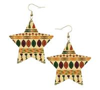 Bohemia Style Traditional African Pattern Party Earrings for Women, Sparkling Star Dangle Earrings, Fashion Drop Jewelry for Night Out