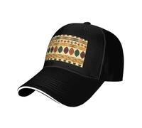 Bohemia Style Traditional African Pattern Print Casual Baseball Cap Sandwich Hat Run Fishing Trip Camping Expedition Simply Running Black