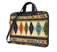 Bohemia Style Traditional African Pattern Print Laptop Bag Case 14 inch, Computer Sleeve Cover with Shoulder Strap and Handle Briefcase Carry Case for Men Women to Work School Travel