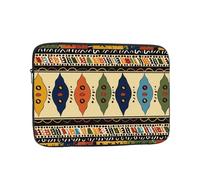 Bohemia Style Traditional African Pattern Print Laptop Sleeve, Compact Portable Protection for 13 inch Devices, Pad Tablet, Work, Travel & Office Use