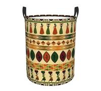 Bohemia Style Traditional African Pattern Print Laundry Basket,Waterproof Laundry Hamper,Collapsible Clothes Basket With Easy Carry Handles For Home/Dorm