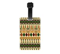 Bohemia Style Traditional African Pattern Print Multi-Use PVC Luggage Tag Versatile ID Holder for Strollers and Bags Practical Travel Accessory