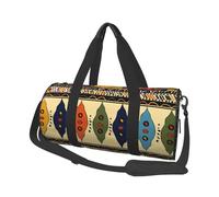Bohemia Style Traditional African Pattern Printed Sports Gym Bag with Wet Pocket & Shoes Compartment, Travel Duffel Bag for Men Women