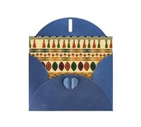 Bohemia Style Traditional African Pattern Printing Horizontal Love Buckle Pearl Paper Holiday Greeting Card With Envelopes For Friends, Family