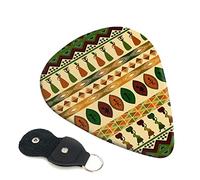 Bohemia Style Traditional African Pattern Set Of 6 Guitar Plectrums For Acoustic Guitar, Electric Guitar, Bass, Ukulele - Thin, Medium And Thick.