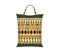 Bohemia Style Traditional African Pattern Travel Laundry Bag with All-Over Print,Water-Resistant Twill Fabric,Smooth Zipper, Top Carry Handle,Hanging Loop,Large 58x46cm