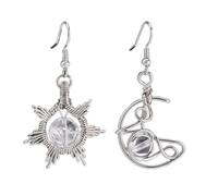 Bohemia Sun and Moon Drop Earrings for Woment Healing Natural Stone Wire Wrapped Pendant Earrings Jewelry Accessorise