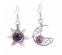 Bohemia Sun and Moon Drop for Woment ing Natural Stone Wire Wrapped Pendant Earrings Jewelry Accessorise Wall light