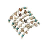 Bohemia Turquoise Conch Beaded Strand Bracelets Handmade Adjustable Natural Sea Shell Turtle Stone Beads Stackable Bracelet Friendship Woven Wristbands for Women Men Summer Beach Surfer Jewelry, M