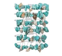 Bohemia Turquoise Conch Beaded Strand Bracelets Handmade Adjustable Natural Sea Shell Turtle Stone Beads Stackable Bracelet Friendship Woven Wristbands for Women Men Summer Beach Surfer Jewelry, M