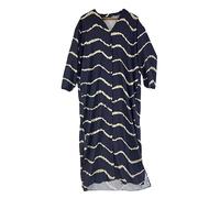 Bohemia Wave Print Shirt Dress Women's with Pockets Cardigan Design V-neck Long Sleeve Single Breasted Holiday for Spring Autumn Black XL