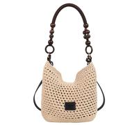 Bohemia Woven Straw Bag for Women Macrame Shoulder Tote Bags Crossbody Purses Summer Beach Top-Handle Bag for Travel Shopping, Black-s, One Size