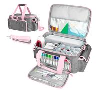 BOHEMIABY Cricutt Joy Bag Convenient Travel Organizer with Dividers for Cricutt Machine Accessories and Various Supplies, Cricutt Storage Case, Sturdy Oxford Fabric (Pink)