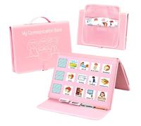 BOHEMIABY Educational Toys Book|with 196 Pecs Cards, Visual Timetable for Kids Daily, Now & Next Pecs Communication Book, Autism Sensory Equipment Educational Book Reward Chart Home School ASD,Pink