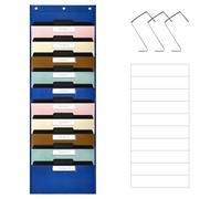 BOHEMIABY Hanging Wall Document Organiser, Colorful Over Door Magazine Holder with 10 Large Pockets for School Home Office, Foldable Folder Holder for Paper,Document,Mails,Books,Archives