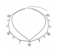 Bohemian Apollo Moon Star Waist Chain Belt Accessories, Silver
