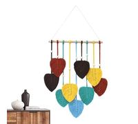 Bohemian Art Wall Decor, Boho Wall Decor for Living Room | Macrame Woven Boho Leaves | Hand Woven Tapestry, Macrame Ornaments, Wall Decor for Kids Room