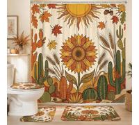 Bohemian Autumn Sunflower Desert Shower Curtain Sets
