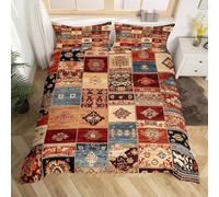 Bohemian Aztecs Duvet Cover King Size,Southwest Decoration Brown Comforter Cover for Kids Teens Adults Bedroom Decor,Western Indian Native American Comfortable Bedding Set 2 Pillowcases,No Comforter
