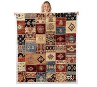 Bohemian Aztecs Throw Blanket,Southwest Decoration Brown Bed Blanket for Boys Girls Adults Living Room Bedroom,Western Indian Native American Fuzzy Fleece Rug,Baby Size (30 x 39 Inches)