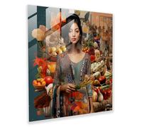 Bohemian Bazaar Glass Print - Bohemian, Digital Collage Glass Printing, Living Fabrics, 71cm x 71cm