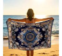 Bohemian Beach Towel 150x200, Blue And White Beach Towels Oversized 60 x 80 Inch Sand Resistant Quick Dry als Sauna Pool Gym Yoga Bath Towels, Lightweight Camping Vacation Travel Essentials XTLS-4612