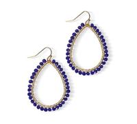 Bohemian Beaded Geometric Dangle Earrings Colorful Round Crystal Hollow Hoop Earrings for Women Boho Statement Party Jewelry, M, Zinc, No Gemstone
